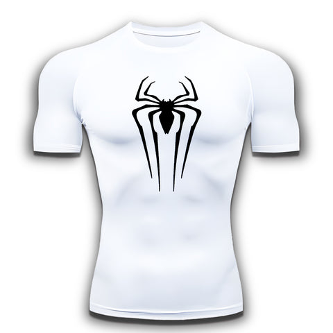 Short sleeve white spiderman